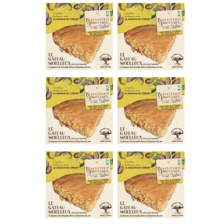 Biscuiterie de Provence Mandelkuchen mit Zitrone aus Menton BIO Kuchen Süßgebäck Glutenfrei Frankreich (6 x 225g) - Versanel - 