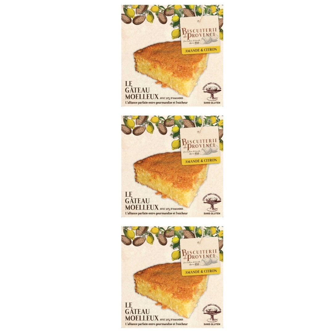 Biscuiterie de Provence Mandelkuchen mit Zitrone Kuchen Süßgebäck Glutenfrei Frankreich (3 x 240g) - Versanel - 