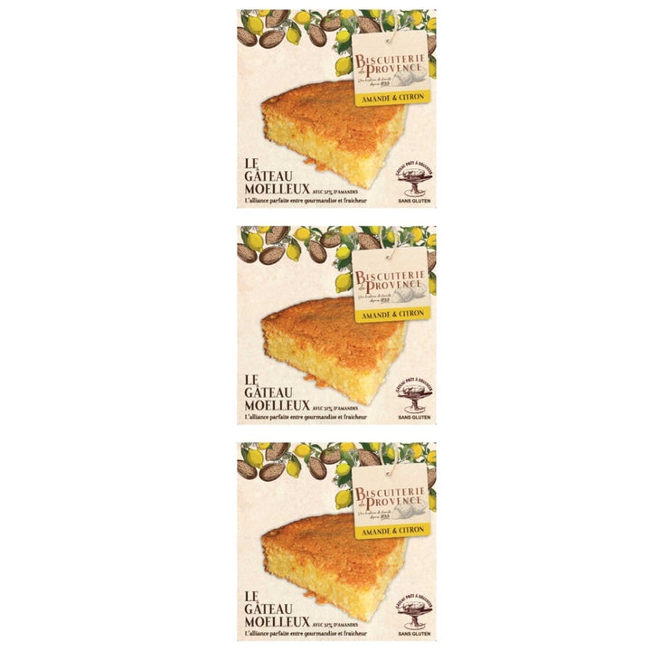 Biscuiterie de Provence Mandelkuchen mit Zitrone Kuchen Süßgebäck Glutenfrei Frankreich (3 x 240g) - Versanel - 