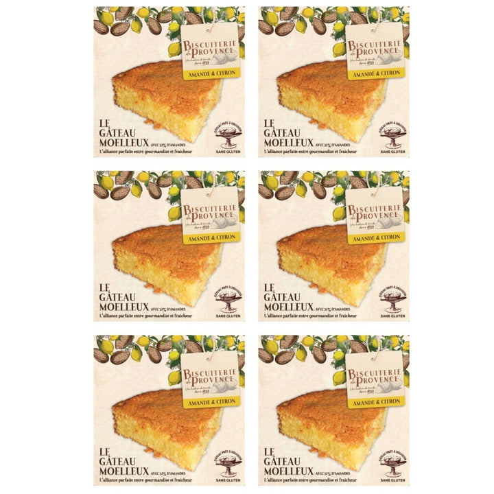 Biscuiterie de Provence Mandelkuchen mit Zitrone Kuchen Süßgebäck Glutenfrei Frankreich (6 x 240g) - Versanel - 