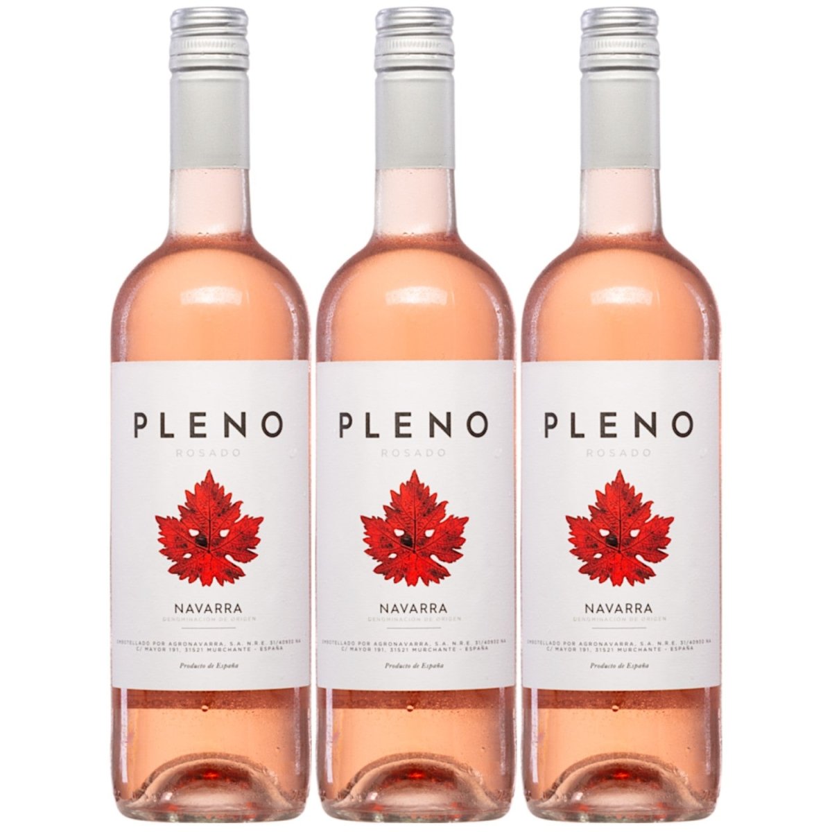 Bodegas Agronavarra Pleno Rosado Trocken Roséwein Vegan Spanien (3 x 0,75 l) - Versanel - 