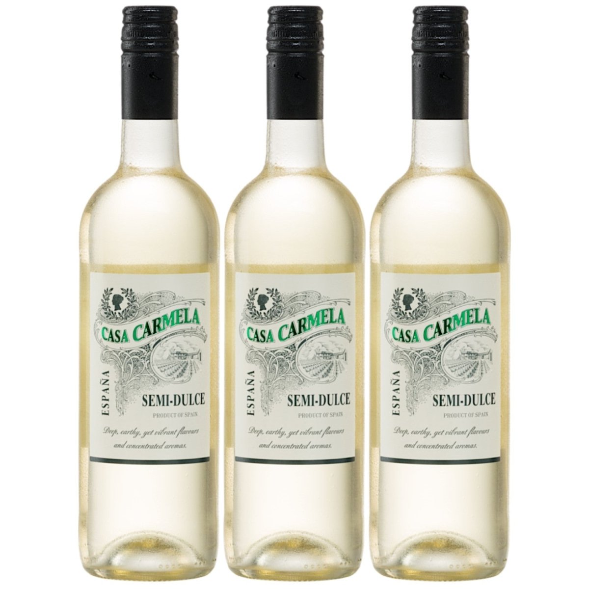 Bodegas Castaño Casa Carmela Semi - Dulce Blanco Halbtrocken Weißwein Vegan Spanien (3 x 0,75 l) - Versanel - 