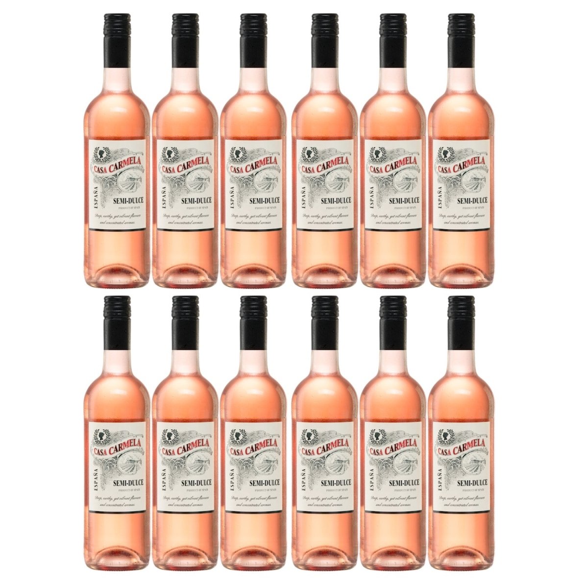 Bodegas Castaño Casa Carmela Semi - Dulce Rosado Halbtrocken Roséwein Vegan Spanien (12 x 0,75 l) - Versanel - 