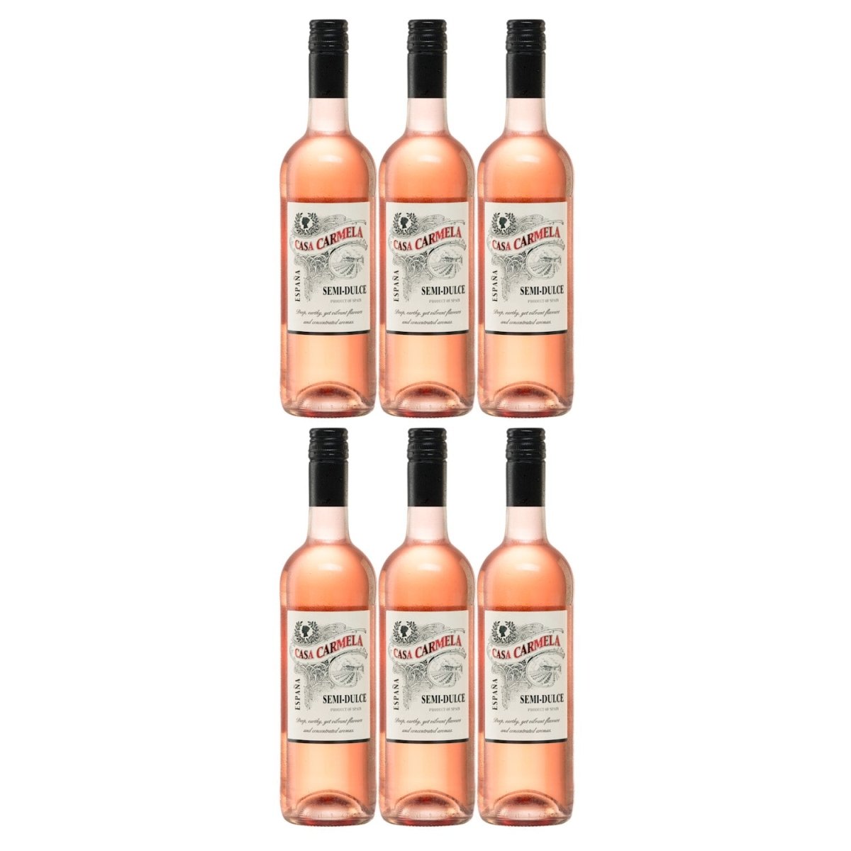 Bodegas Castaño Casa Carmela Semi - Dulce Rosado Halbtrocken Roséwein Vegan Spanien (6 x 0,75 l) - Versanel - 