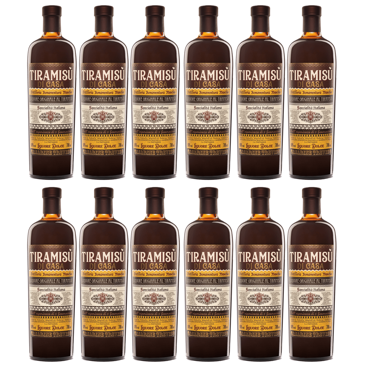 Bonaventura Maschio Liquori Dolci Tiramisu' Di Casa Likör Italien(12 x 0,7l) - Versanel - 