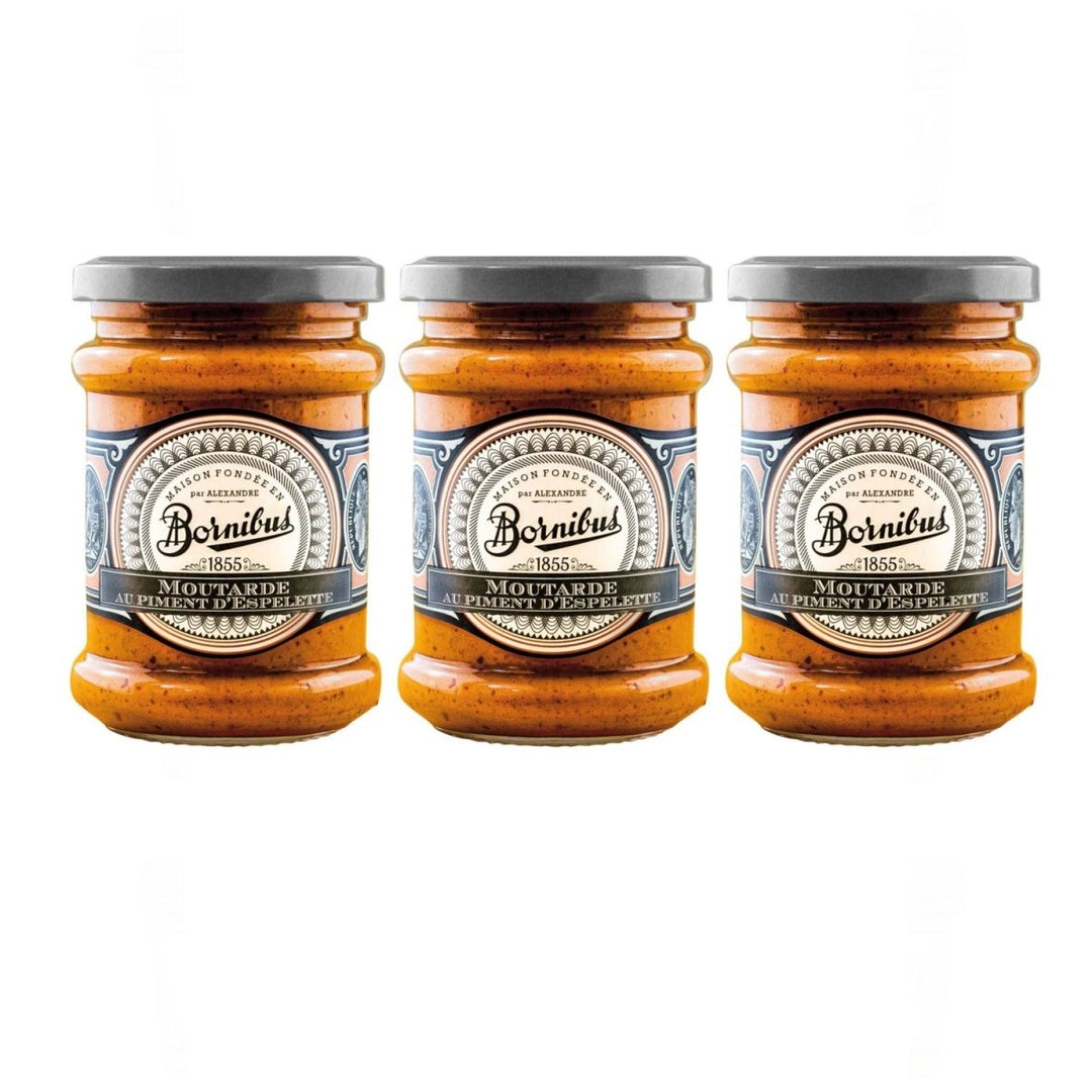 BORNIBUS Moutarde au piment d’Espelette Senf mit Espelette Pfeffer Frankreich (3 x 250g) - Versanel - 
