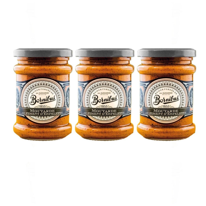 BORNIBUS Moutarde au piment d’Espelette Senf mit Espelette Pfeffer Frankreich (3 x 250g) - Versanel - 