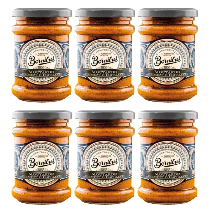 BORNIBUS Moutarde au piment d’Espelette Senf mit Espelette Pfeffer Frankreich (6 x 250g) - Versanel - 