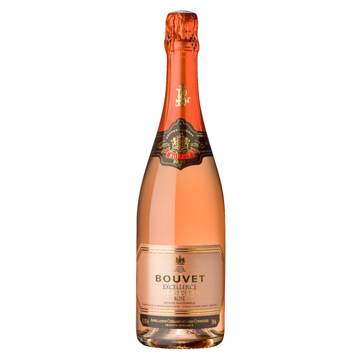 Bouvet Crémant de Loire Brut Rosé Schaumwein Méthode tradionelle vegan Frankreich (12 x 0,75 l) - Versanel - 