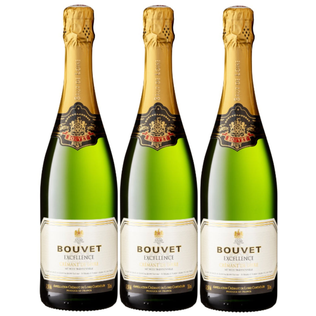 Bouvet Ladubay Crémant de Loire brut Blanc AOP Schaumwein Méthode traditionelle Frankreich (3 x 0,75l) - Versanel - 