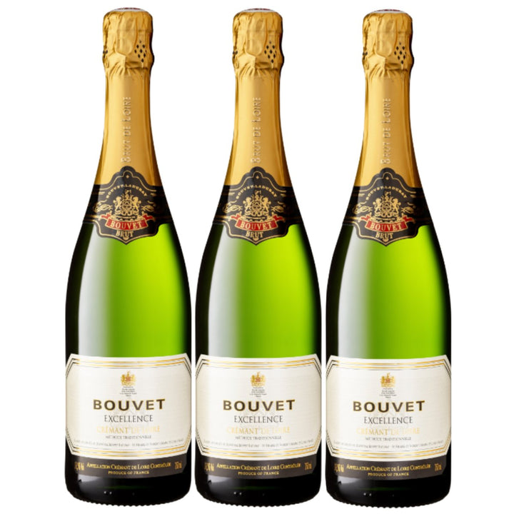 Bouvet Ladubay Crémant de Loire brut Blanc AOP Schaumwein Méthode traditionelle Frankreich (3 x 0,75l) - Versanel - 
