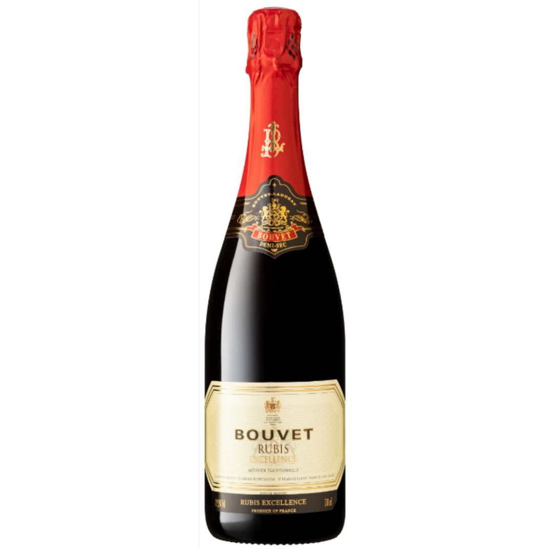 Bouvet Rubis Excellence Rouge Rot Schaumwein Demi - sec Méthode traditionelle vegan Frankreich (1 x 0,75 l) - Versanel - 