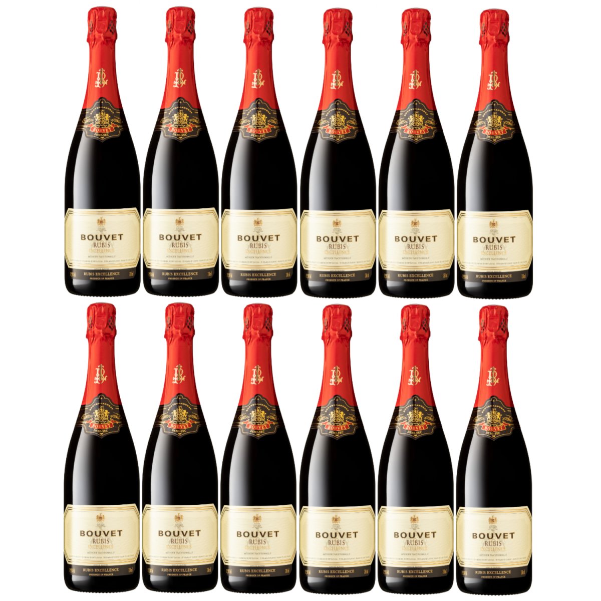 Bouvet Rubis Excellence Rouge Rot Schaumwein Demi - sec Méthode traditionelle vegan Frankreich (12 x 0,75 l) - Versanel - 