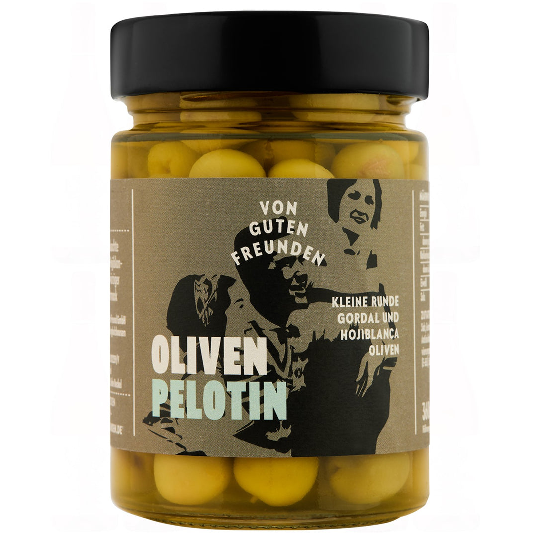 Von guten Freunden Grüne Oliven mit Stein Oliven Pelotin Spanien (3 x 380 g)