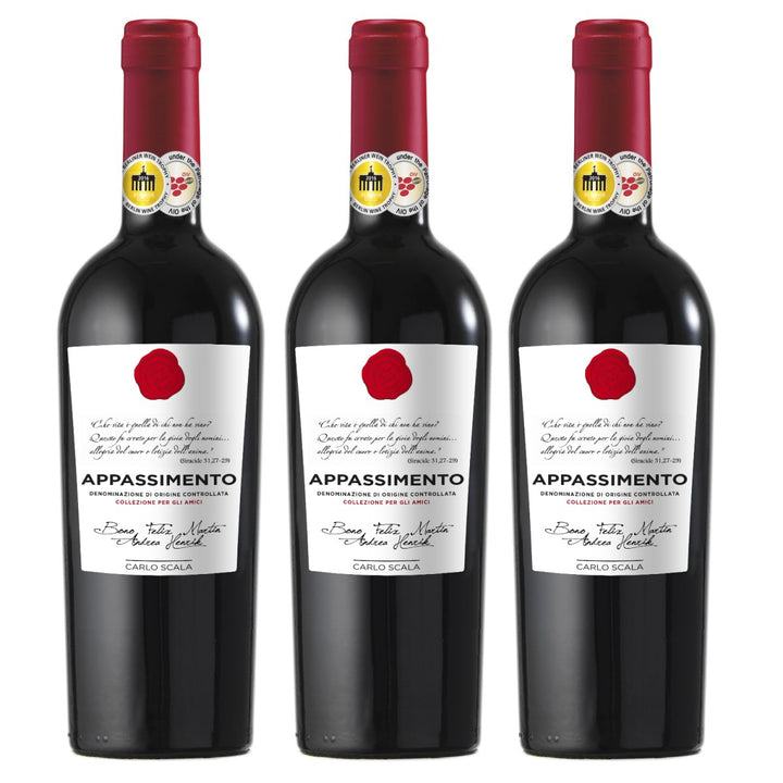 Carlo Scala Appassimento IGT Rotwein Rot Halbtrocken Italien (3 x 0,75l) - Versanel - Wein