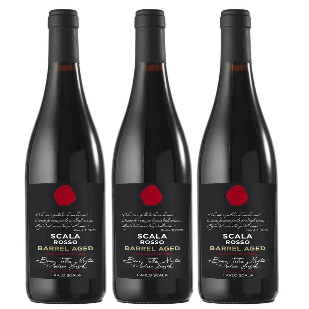 Carlo Scala Scala Rosso Barrel Aged Rotwein Rot Trocken Italien (3 x 0,75l) - Versanel - Wein