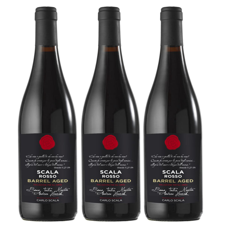 Carlo Scala Scala Rosso Barrel Aged Rotwein Rot Trocken Italien (3 x 0,75l) - Versanel - Wein