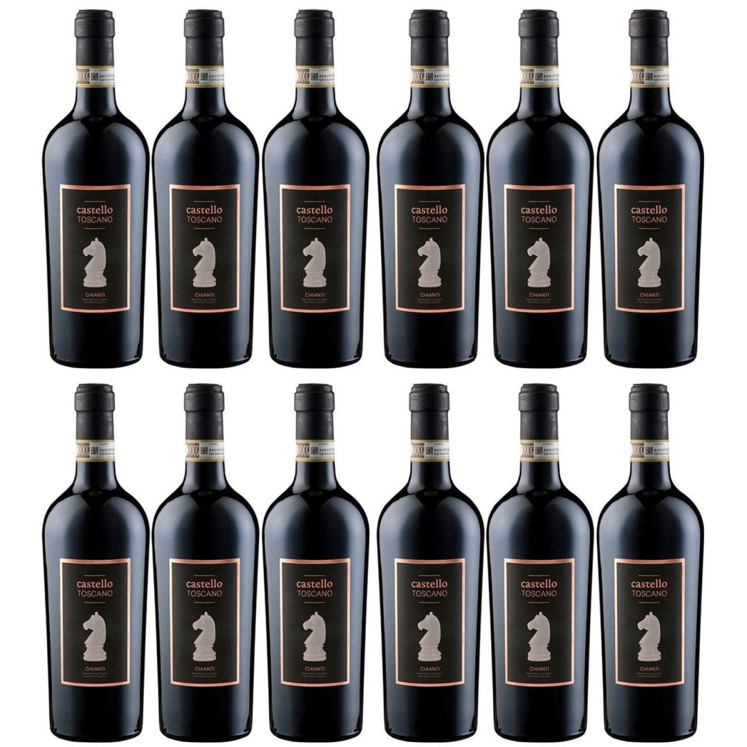 Castello Toscano Chianti Sangiovese DOCG Trocken Rotwein Wein Italien (12 x 0.75 l) - Versanel - Wein