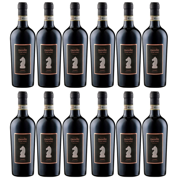 Castello Toscano Chianti Sangiovese DOCG Trocken Rotwein Wein Italien (12 x 0.75 l) - Versanel - Wein