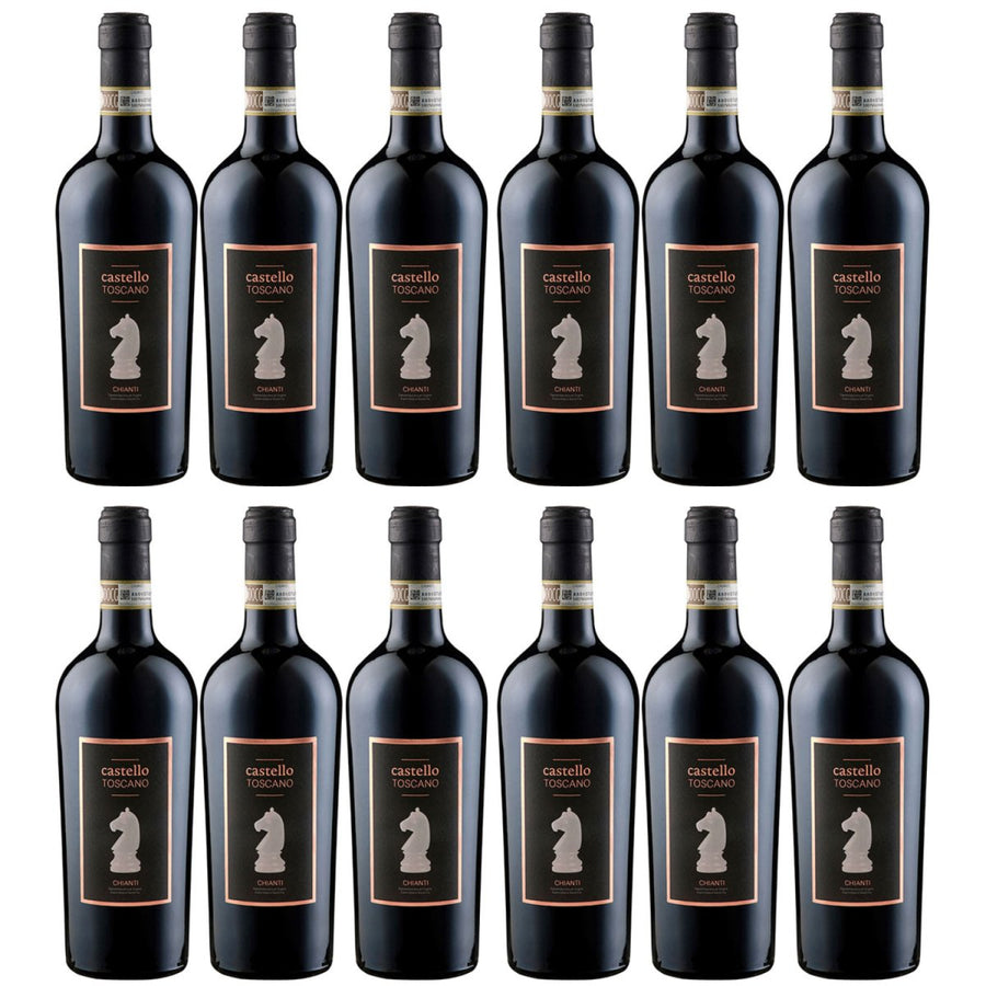 Castello Toscano Chianti Sangiovese DOCG Trocken Rotwein Wein Italien (12 x 0.75 l) - Versanel - Wein