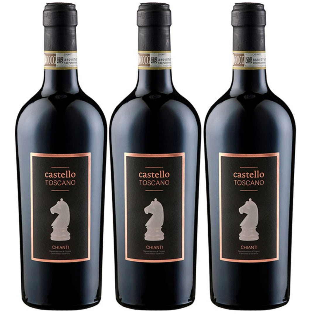 Castello Toscano Chianti Sangiovese DOCG Trocken Rotwein Wein Italien (3 x 0.75 l) - Versanel - 