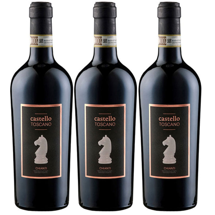 Castello Toscano Chianti Sangiovese DOCG Trocken Rotwein Wein Italien (3 x 0.75 l) - Versanel - 