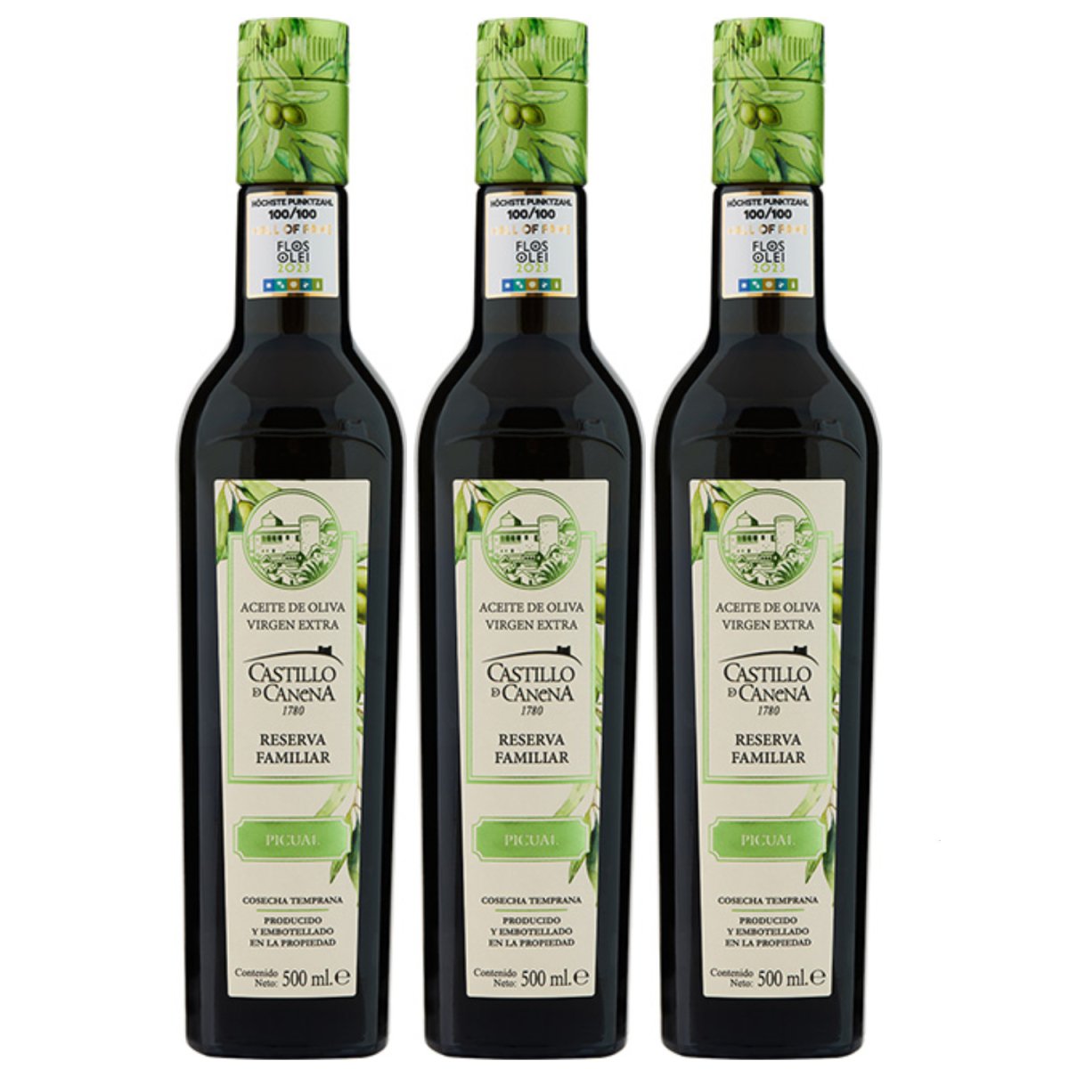 Castillo de Canena Reserva Familiar Picual Natives Olivenöl extra aus der Olivensorte Picual (3 x 0,5l) - Versanel - 