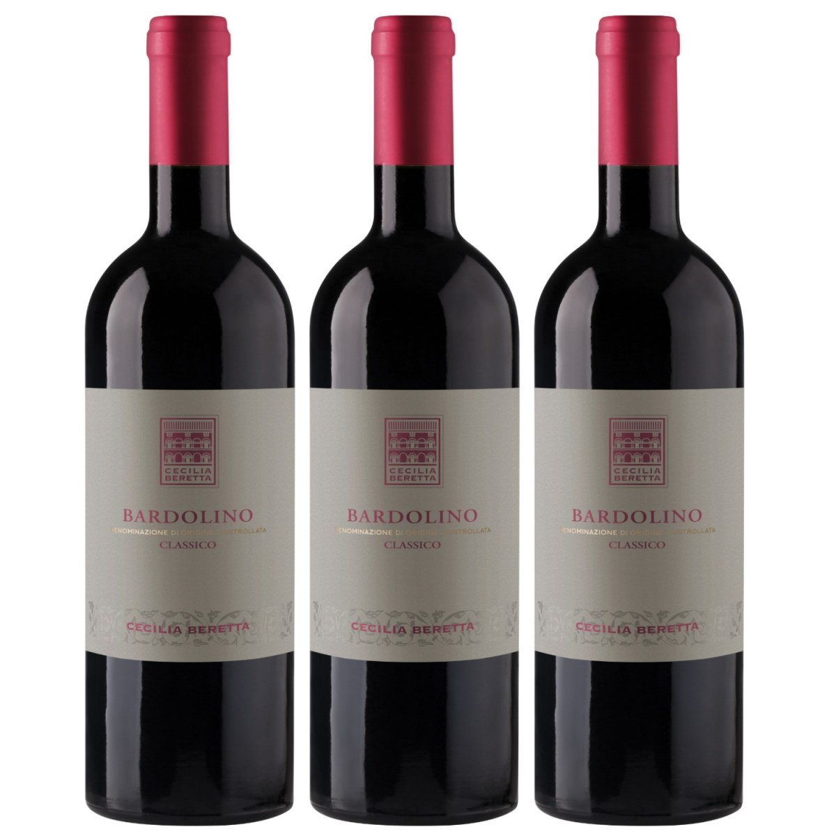 Cecilia Beretta Bardolino Classico Costiera Rotwein Wein trocken Italien (3 x 0.75l) - Versanel - 