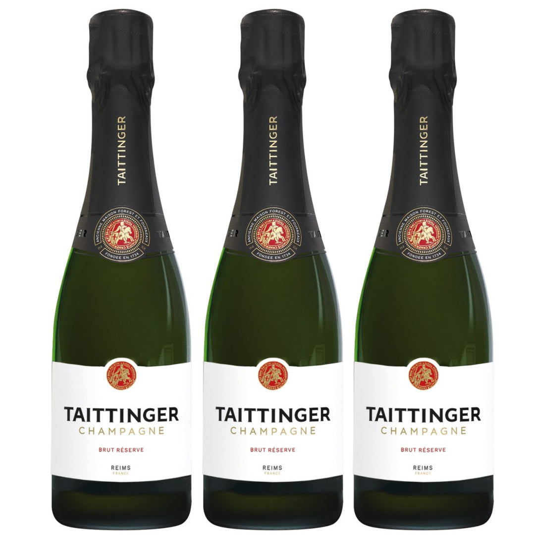 Champagne Taittinger Brut Réserve Schaumwein Trocken Weiss Frankreich (3 x 0,375l) - Versanel - 