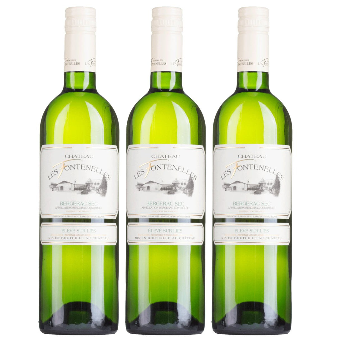 Château Les Fontenelles Bergerac Blanc Sec Weißwein Weiss Trocken Frankreich (3 x 0,75l) - Versanel - Wein