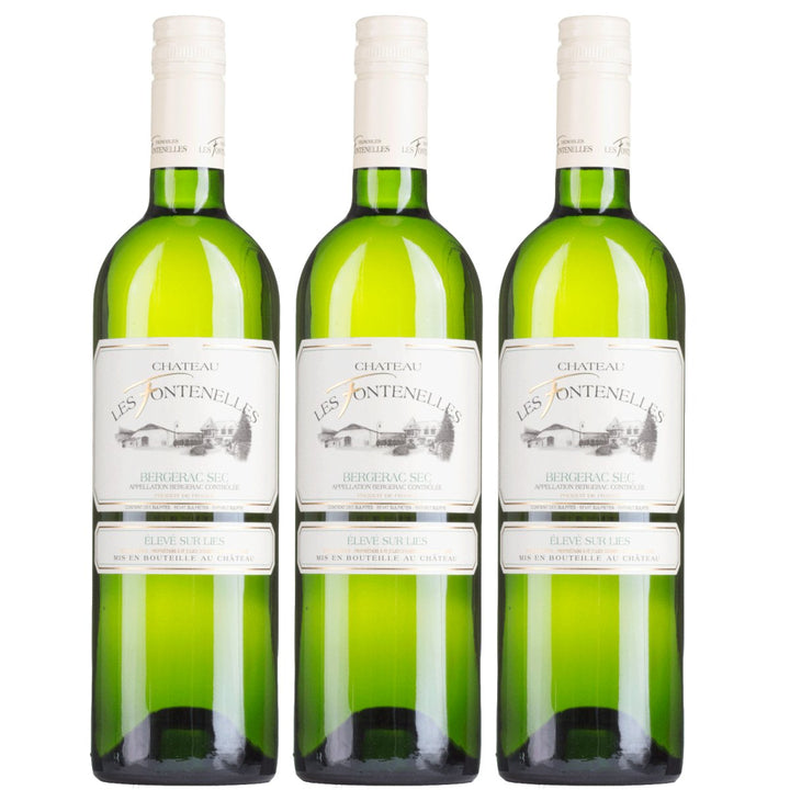 Château Les Fontenelles Bergerac Blanc Sec Weißwein Weiss Trocken Frankreich (3 x 0,75l) - Versanel - Wein