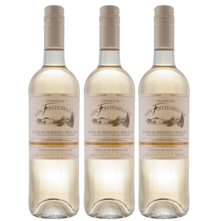 Château Les Fontenelles Bergerac Moelleux Weißwein Wein Weiss Süß Frankreich (3 x 0,75l) - Versanel - Wein