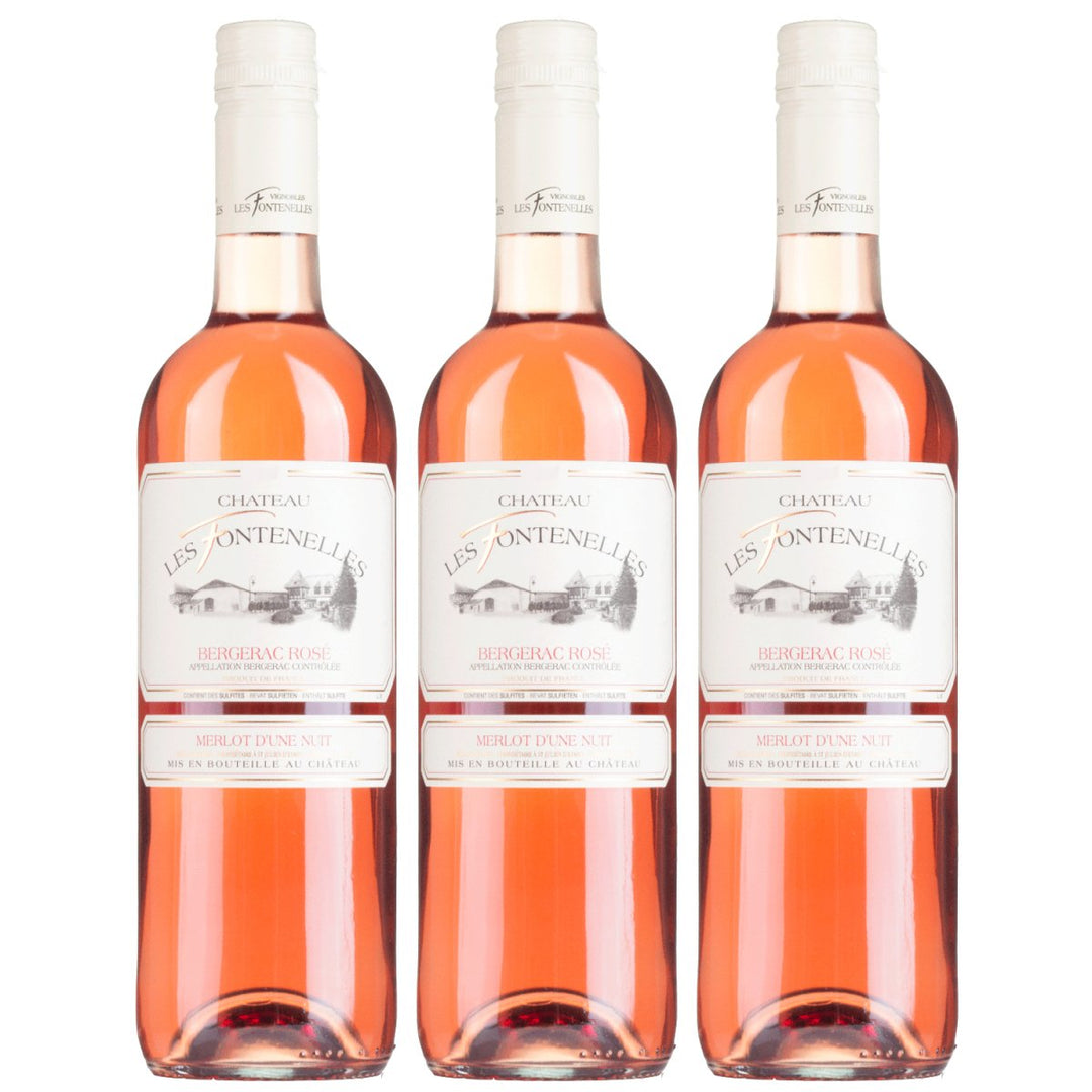 Château Les Fontenelles Bergerac Roséwein Rosé trocken Frankreich (3 x 0,75l) - Versanel - Wein