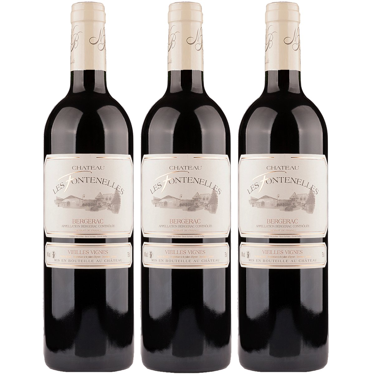 Château Les Fontenelles Bergerac Rouge Rotwein Rot trocken Frankreich (3 x 0,75l) - Versanel - Wein