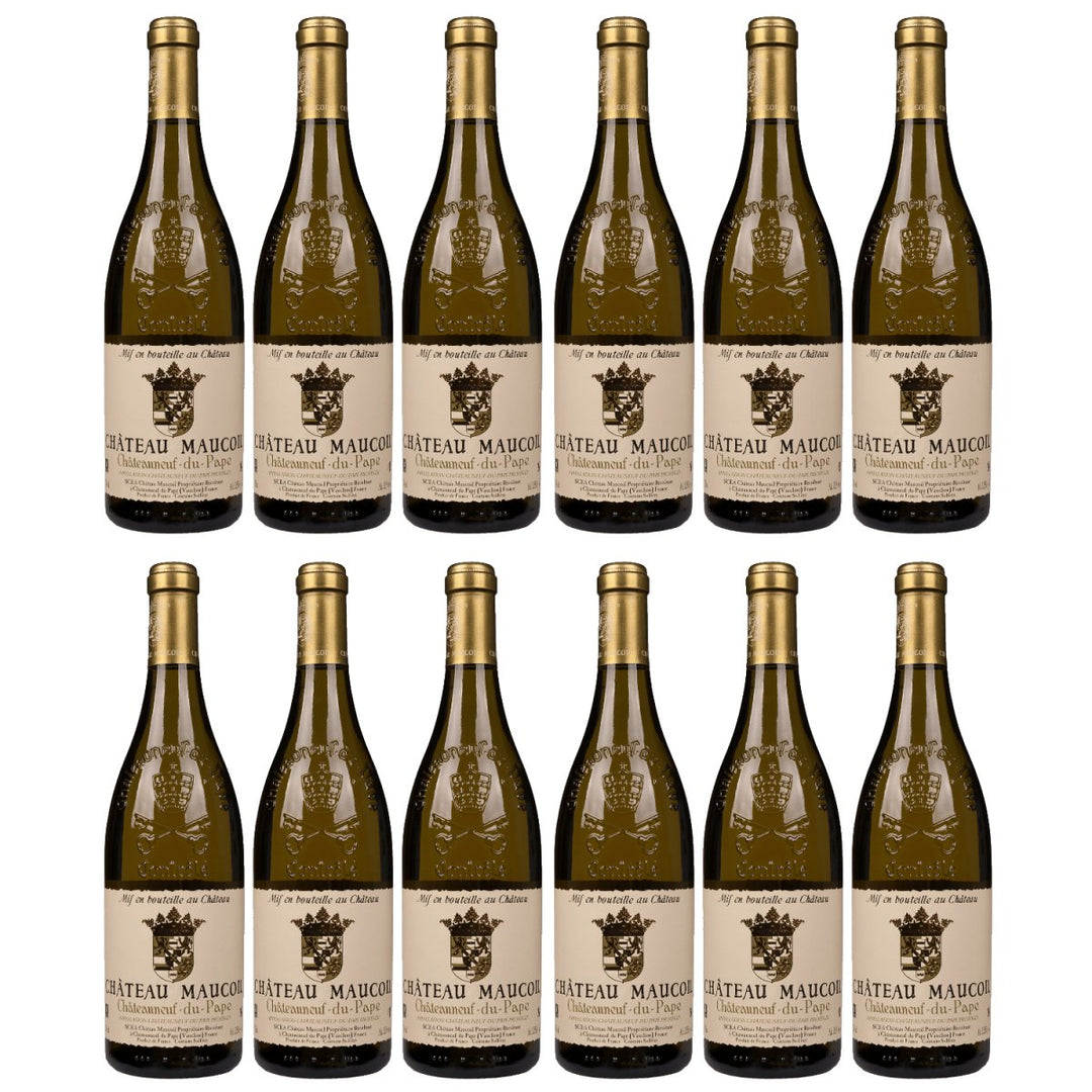 Château Maucoil Châteauneuf - du - Pape Blanc Weißwein Weiss trocken bio Frankreich (12 x 0,75l) - Versanel - Wein