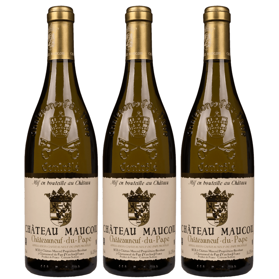 Château Maucoil Châteauneuf - du - Pape Blanc Weißwein Weiss trocken bio Frankreich (3 x 0,75l) - Versanel - Wein
