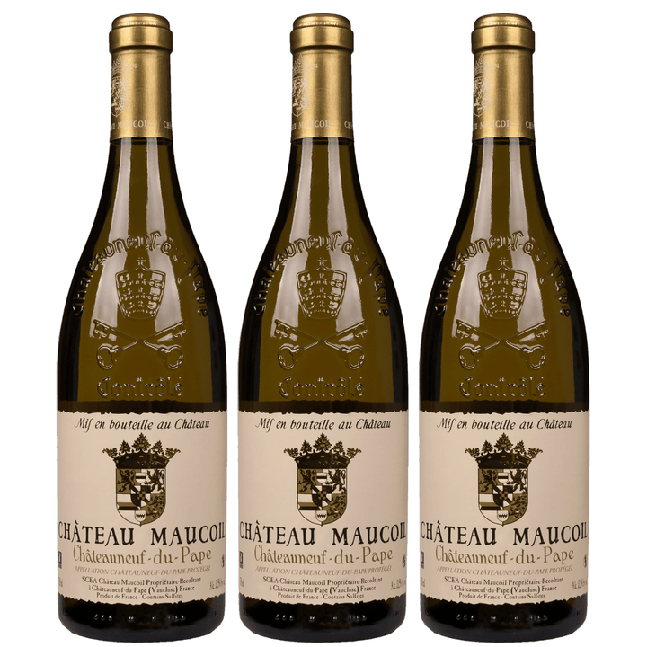 Château Maucoil Châteauneuf - du - Pape Blanc Weißwein Weiss trocken bio Frankreich (3 x 0,75l) - Versanel - Wein
