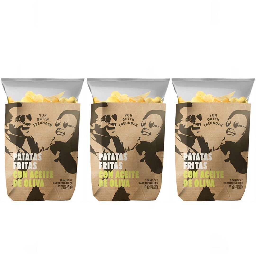 Chips von guten Freunden Patatas Fritas en Aceite de Oliva Kartoffelchips Spanien (3 x 170 g) - Versanel - 