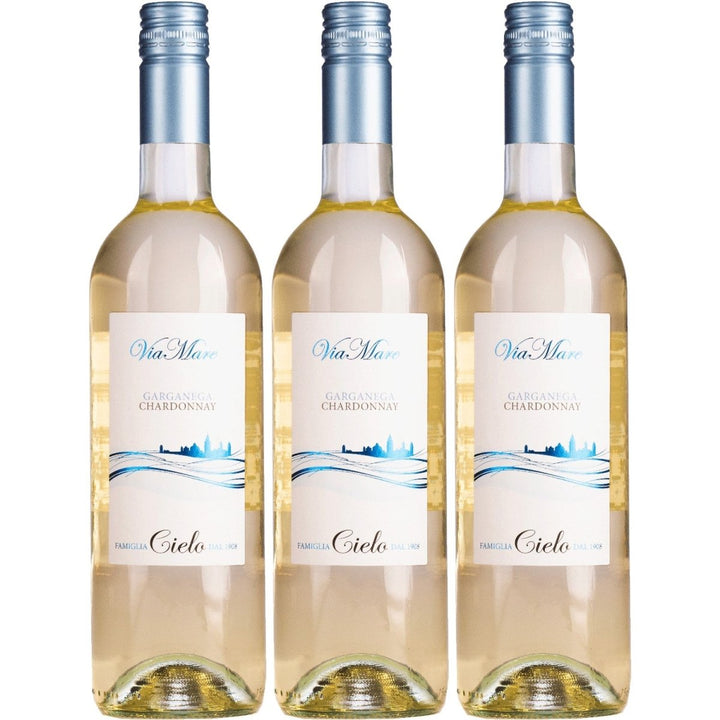 Cielo e Terra Via Mare Garganega Chardonnay Weisswein Trocken Weiß Italien (3 x 0,75l) - Versanel - 