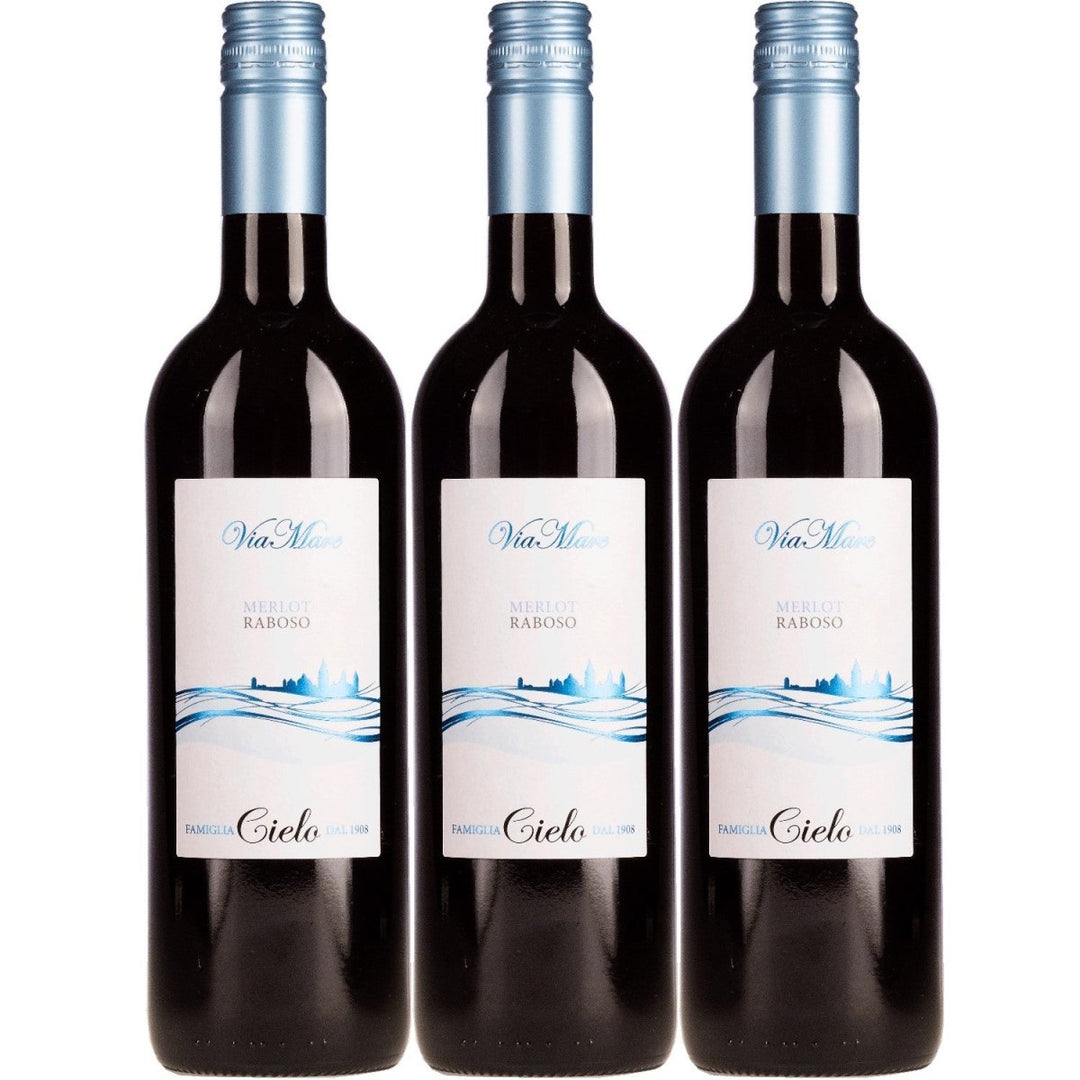 Cielo e Terra Via Mare Merlot Raboso Cuvée IGT Rotwein Rot Trocken Italien (3 x 0,75l) - Versanel - 