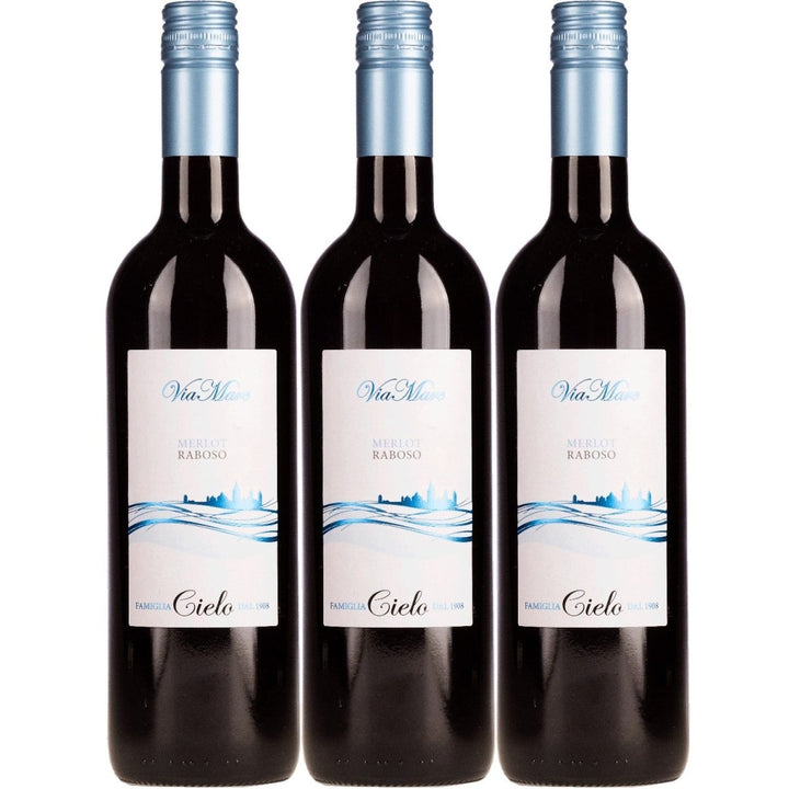 Cielo e Terra Via Mare Merlot Raboso Cuvée IGT Rotwein Rot Trocken Italien (3 x 0,75l) - Versanel - 