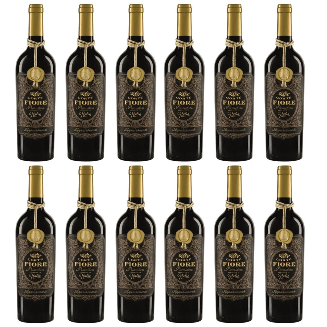 CORTE FIORE Primitivo da Uve in Appassimento Rotwein Lieblich Italien (12 x 0.75l) - Versanel - 