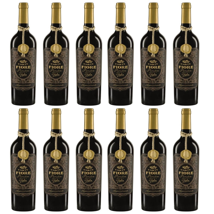 CORTE FIORE Primitivo da Uve in Appassimento Rotwein Lieblich Italien (12 x 0.75l) - Versanel - 