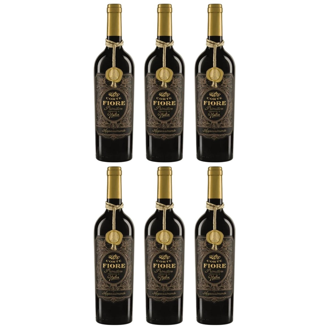 CORTE FIORE Primitivo da Uve in Appassimento Rotwein Lieblich Italien (6 x 0.75l) - Versanel - 