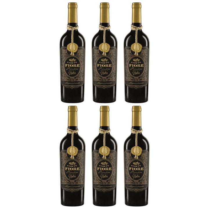 CORTE FIORE Primitivo da Uve in Appassimento Rotwein Lieblich Italien (6 x 0.75l) - Versanel - 