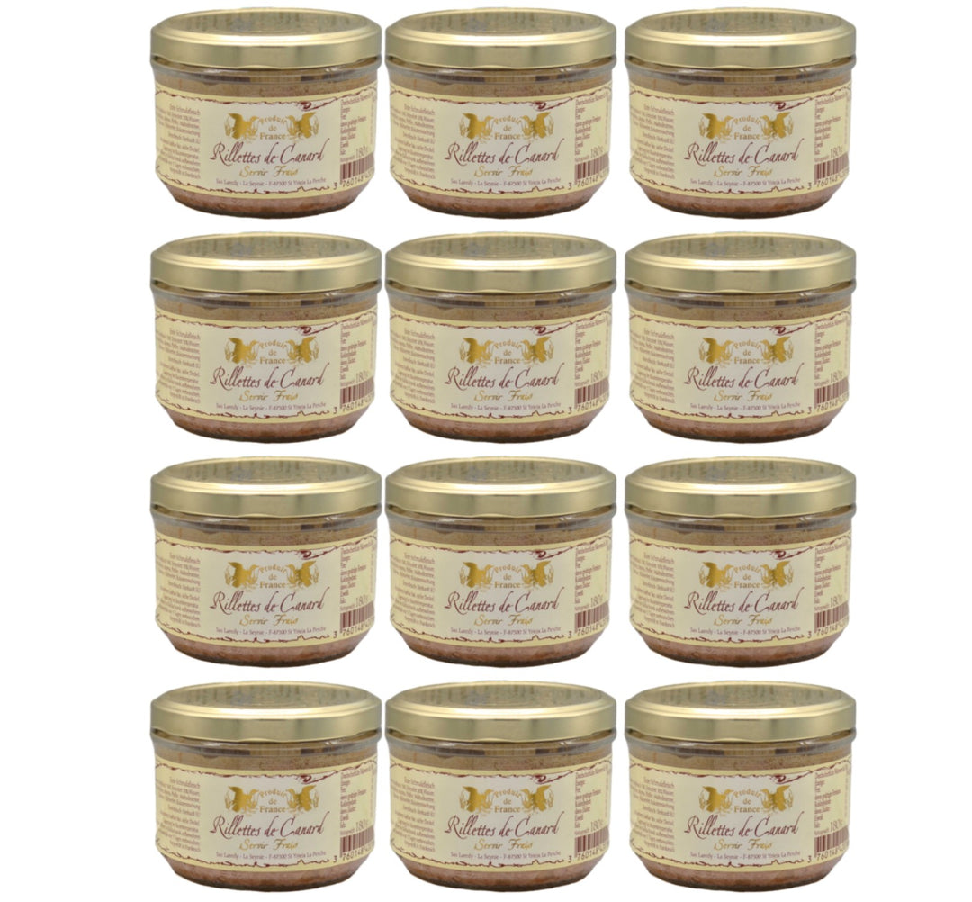 Laredy Rillettes de Canard Entenrillettes klassischer französischer Brotaufstrich Frankreich (12 x 180g)