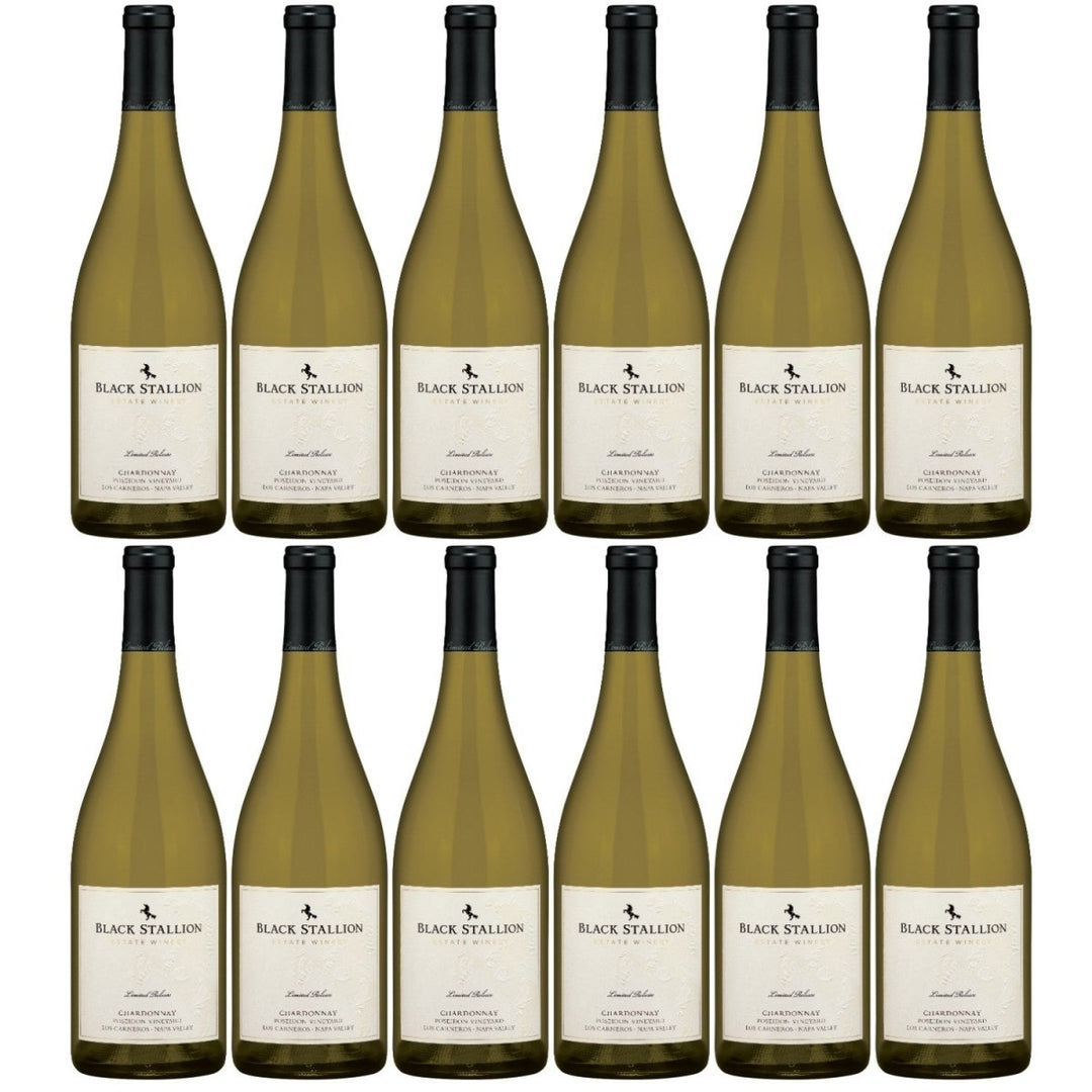 Delicato Family Wines Black Stallion Chardonnay Poseidon Vineyard Los Carneros Weisswein Weiss trocken USA (12 x 0.75 l) - Versanel -