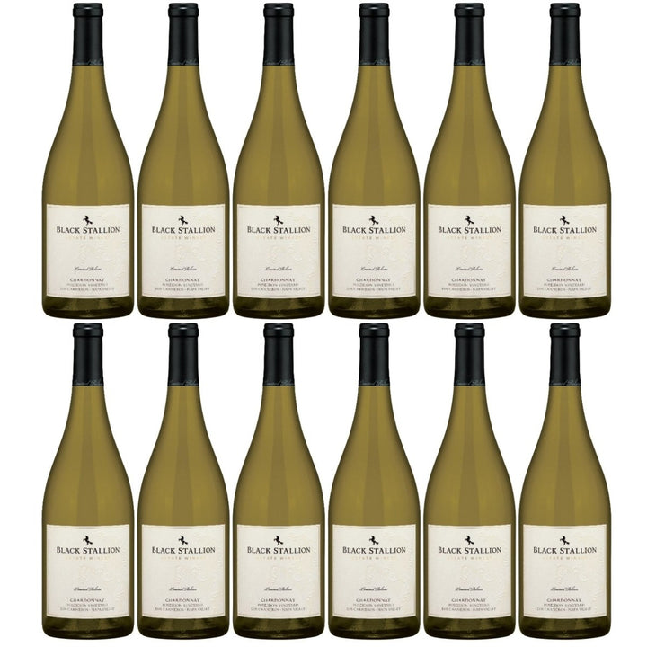 Delicato Family Wines Black Stallion Chardonnay Poseidon Vineyard Los Carneros Weisswein Weiss trocken USA (12 x 0.75 l) - Versanel -