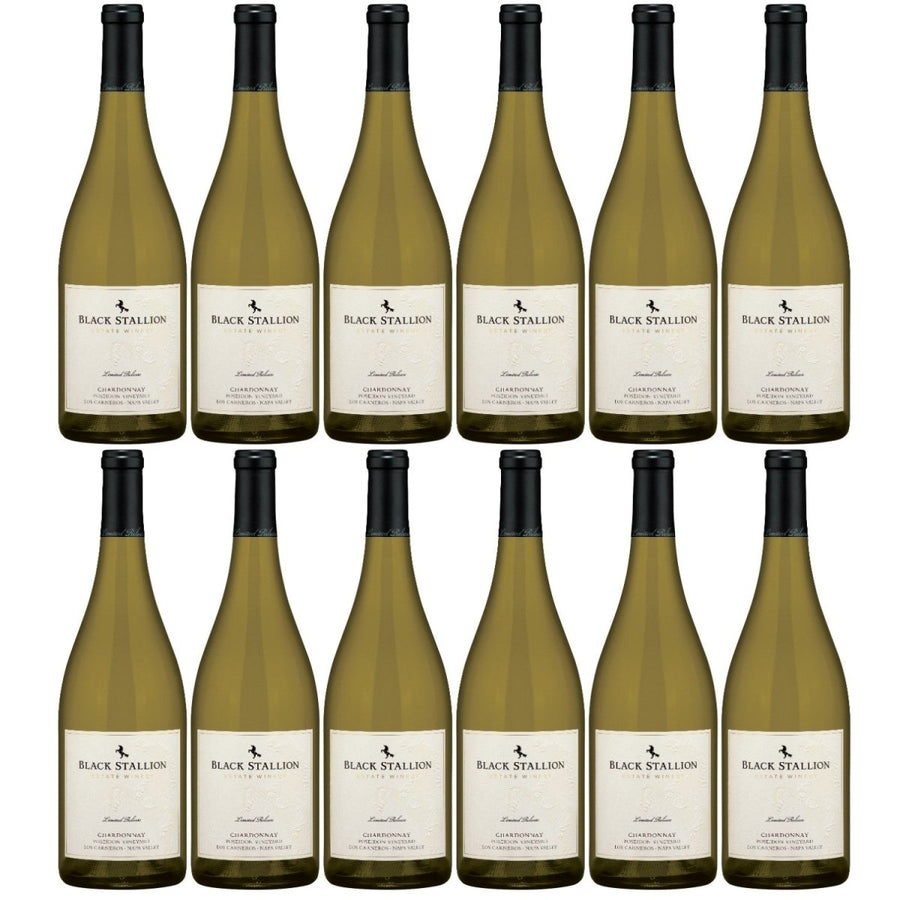 Delicato Family Wines Black Stallion Chardonnay Poseidon Vineyard Los Carneros Weisswein Weiss trocken USA (12 x 0.75 l) - Versanel -