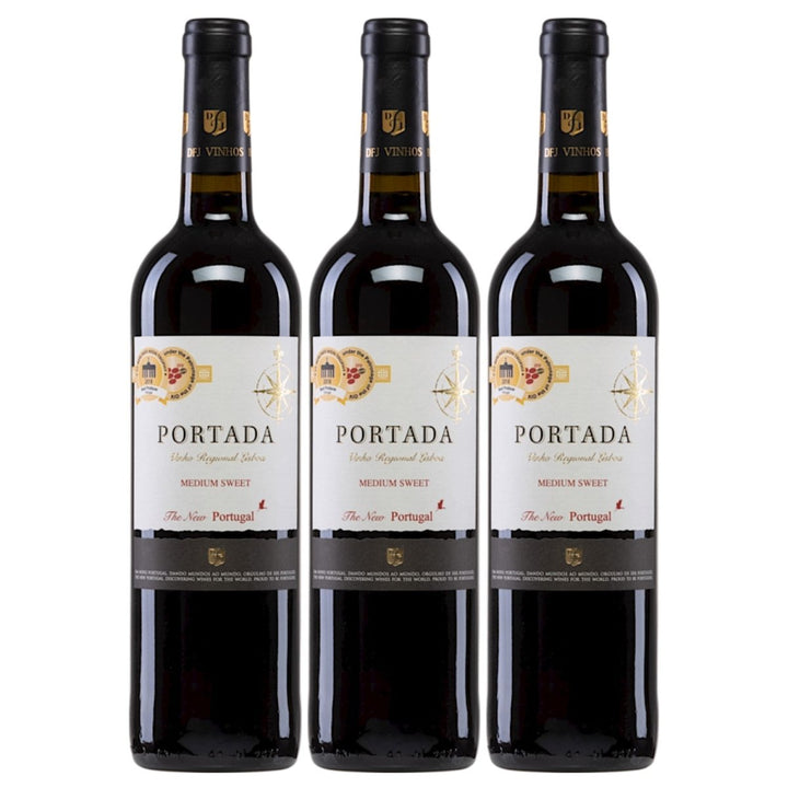 DFJ Vinhos Portada Winemaker´s Selection Halbtrocken Rotwein Vegan Portugal (3 x 0,75 l) - Versanel - 